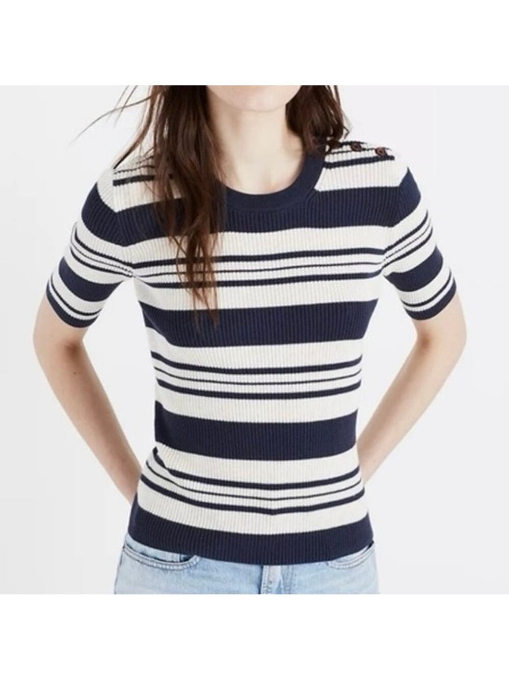 Madewell Short Sleeve Sweater sz S Ribbed Sweater